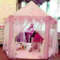 Забавна,Приказна детска палатка с перденца за принцове 👑 и принцеси👸 за щури игри, снимка 2 - Мебели за детската стая - 30699347