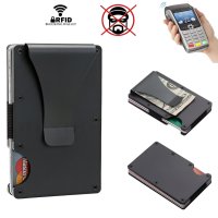 Черен картодържател за безконтактни карти с RFID защита, снимка 10 - Други стоки за дома - 41958714