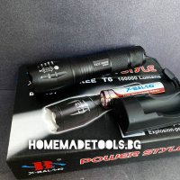 Мощен акумулаторен фенер с cree led диод 2500w ZOOM T6 - нов, снимка 1 - Къмпинг осветление - 40198998