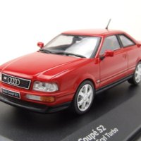 Audi S2 Coupe 1992 - мащаб 1:43 на Solido моделът е нов в PVC дисплей-кейс, снимка 1 - Колекции - 42726979
