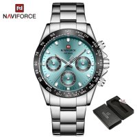 Мъжки часовник Naviforce, Неръждаема стомана, Син / Сребрист, снимка 3 - Мъжки - 41686547