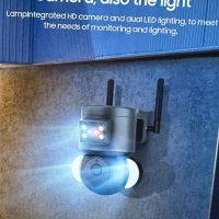 Нова Външна охранителна камера с прожектор, нощно виждане, WiFi за наблюдение дом, снимка 2 - IP камери - 44272238