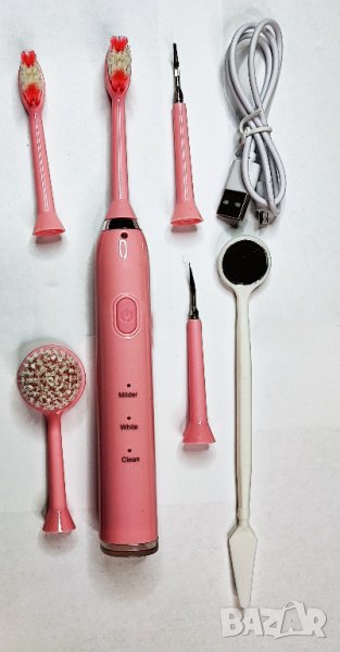 Електрическа четка за зъби с 5 накрайника и ултразвук за зъбен камък и зъбна плака , снимка 1