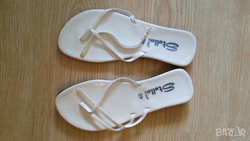 Дамски чехли в бяло, снимка 1