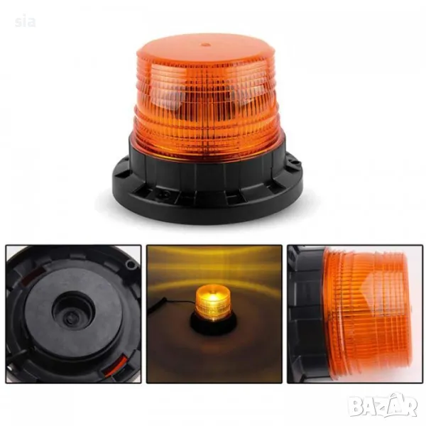 Сигнална лампа, тип маяк, 12-24V, 12 диода, блиц светлина, снимка 1
