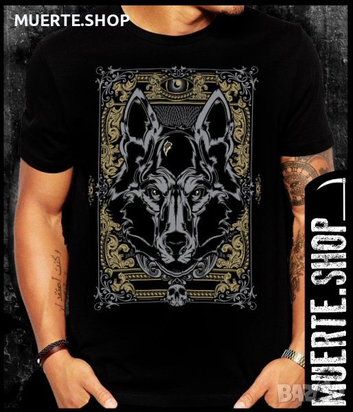 Черна тениска с щампа BLACK WOLF, снимка 1