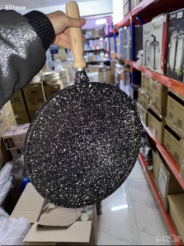 Тиган за палачинки Goldmann GM-1124, 24/28см., Лят алуминий, Керам. покр., Индукция, снимка 1