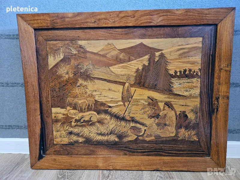 Индийска картина от дърво , снимка 1