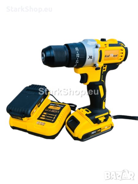  Акумулаторен ударен винтоверт KraftRoyal XR 36v 8AH с две батерии, снимка 1