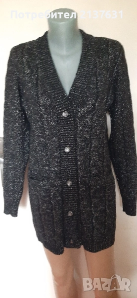 НОВА ! ДАМСКА ЖИЛЕТКА Размер L / XL със сребриста нишка , снимка 1