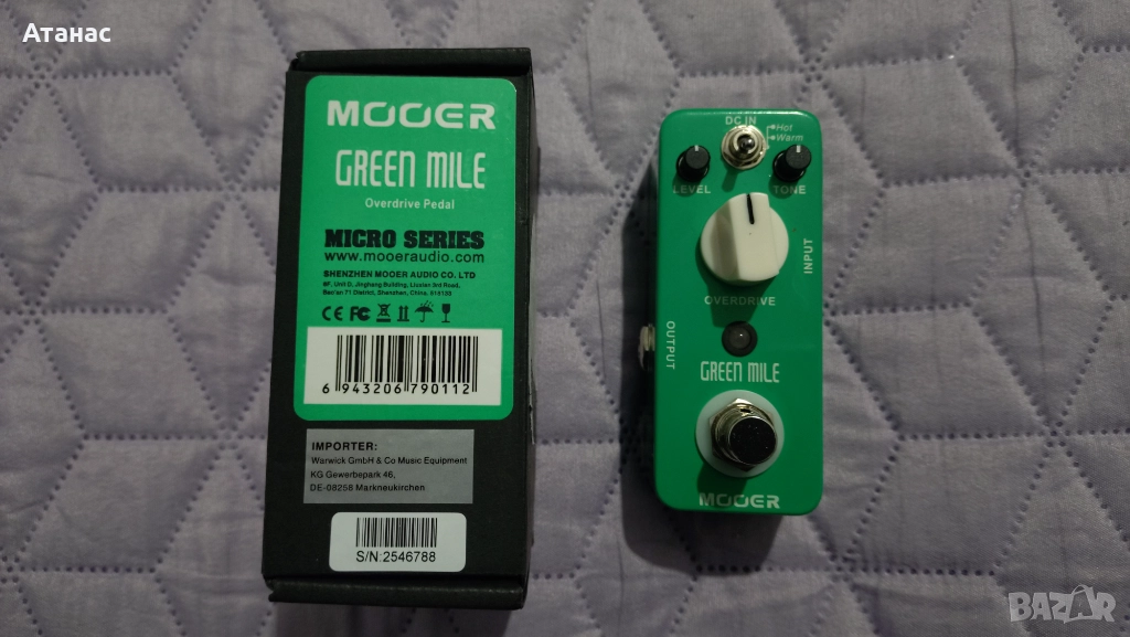 Ефект за китара - Mooer Green Mile Overdrive, снимка 1