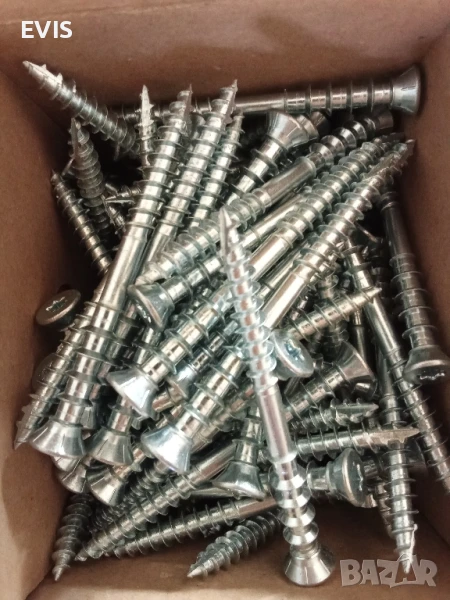 Регулиращи, регулируеми, дистанционни винтове за дърво 6x70 мм с връх тип 17,100бр., снимка 1