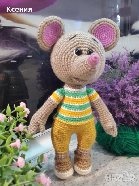 Мишка, Плетена играчка, Ръчно изработена, Перфектен подарък, снимка 1