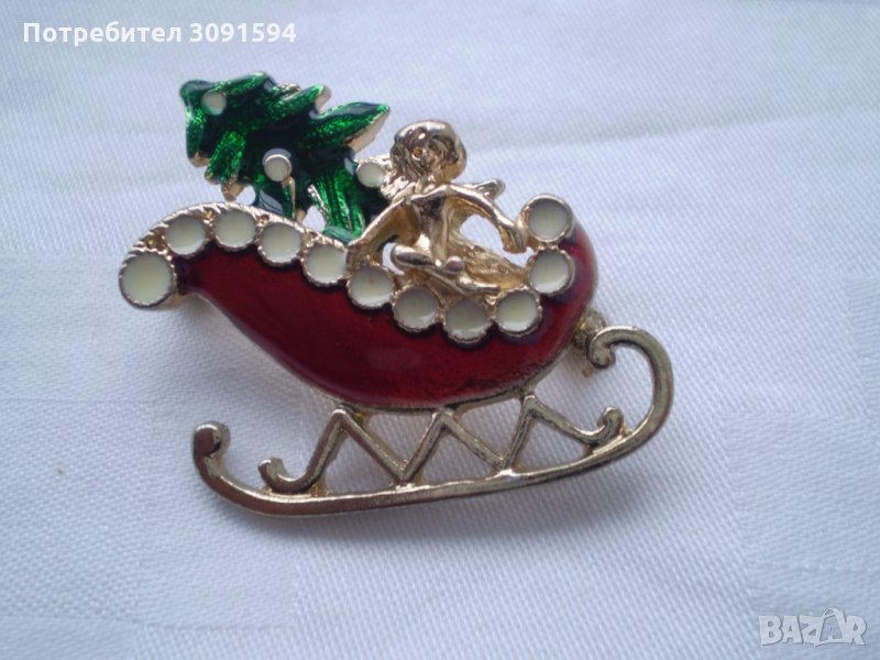 Брошка шейна с елха, снимка 1