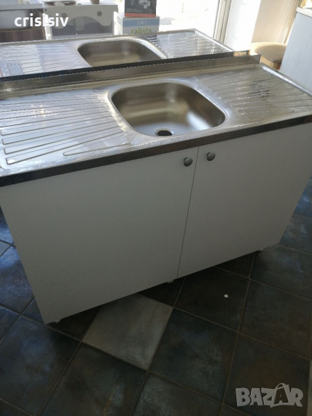 Кухненски шкаф с мивка бордова 120/50 средно корито , снимка 1