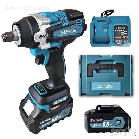 Немски Акумулаторен Гайковерт – Винтоверт Импакт STAHLMAYER 36V 8,0AH 850Nm Безчетков, снимка 1
