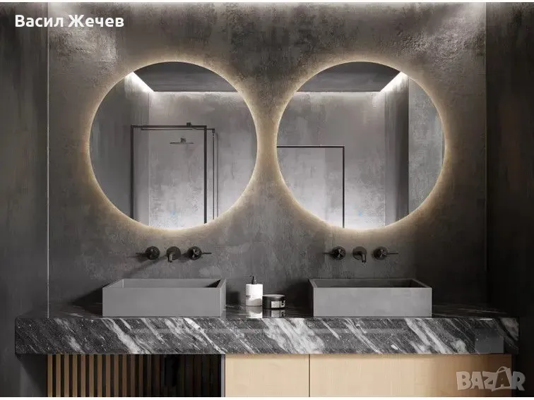 Огледало за баня, Кръг ф80, LED осветление 4000К, снимка 1