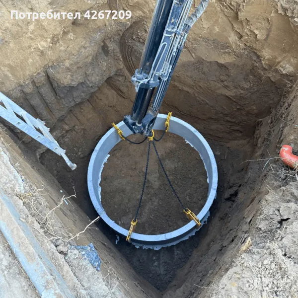 Изграждане на Септични Ями Шахти с Бетонни Пръстени с Багер Канализация, снимка 1