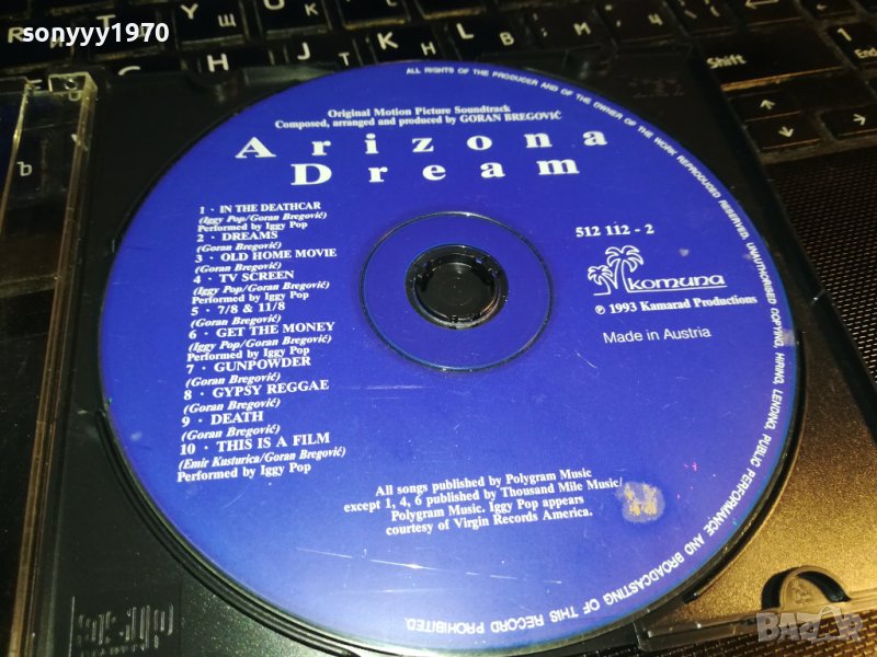ARIZONA DREAM CD-GORAN BREGOVIC-MADE IN AUSTRIA 1902240843, снимка 1