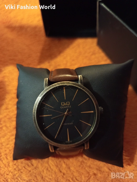 Q&Q Мъжки Часовник Стилен с Кожена каишка, снимка 1