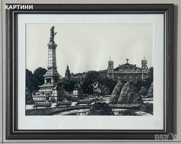 Димитър Стерев картина - “Архитектурен Пейзаж от Русе”, снимка 1