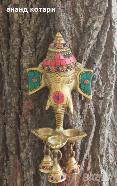 Декорация за стена - Ганеша от месинг, снимка 1