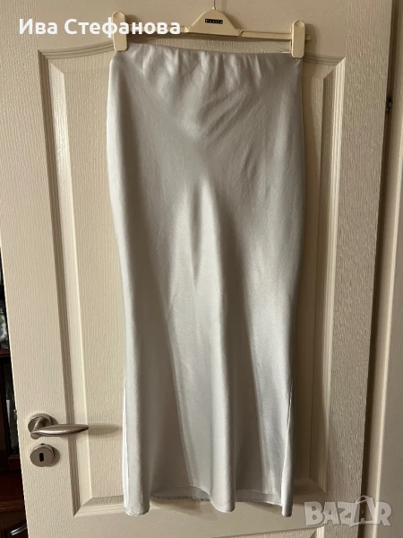 🌸Нова дълга течно злато елегантна пола тип русалка сатен сатенена, снимка 1