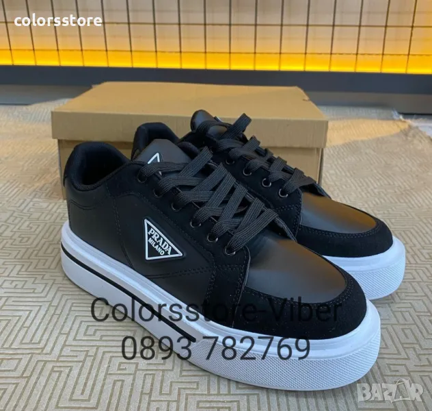 Мъжки черни кецове  Pr@da-BR123k, снимка 1