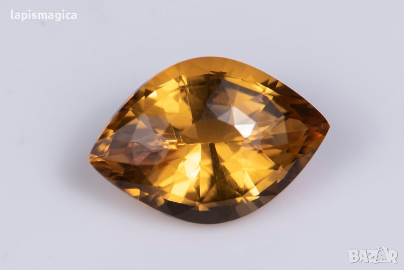 Цитрин 3.23ct VVS маркиз шлифовка, снимка 1