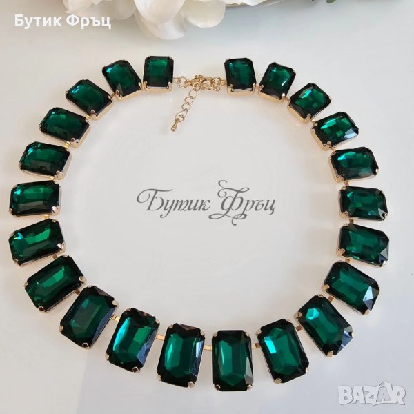 Колие зелени кристали , снимка 1