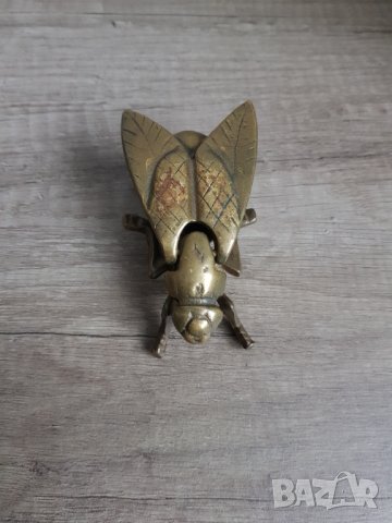 Месингов пепелник муха, снимка 6 - Антикварни и старинни предмети - 38925521