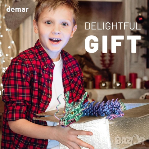 3D принтиран модел на дракон, 2,1 метра, гъвкави стави, за облекчаване на стреса, снимка 8 - Декорация за дома - 53813764