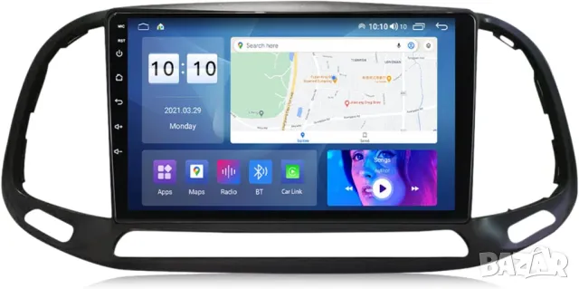 Мултимедия за Fiat Doblo, 2015-2019, Двоен дин, Навигация, дисплей, плеър, екран, Android