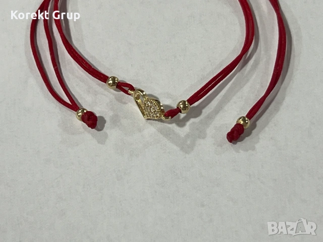 Златна гривна с конец, снимка 4 - Гривни - 53434605