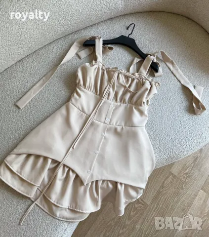 Бежова дамска рокля , снимка 2 - Рокли - 50413953