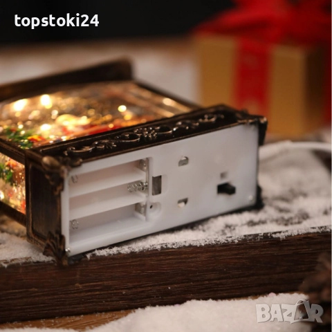 Коледна лампа със сняг и коледни орнаменти, снимка 6 - Други стоки за дома - 52352369