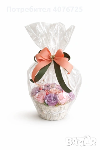 Кошница с ароматни сапунени цветя 