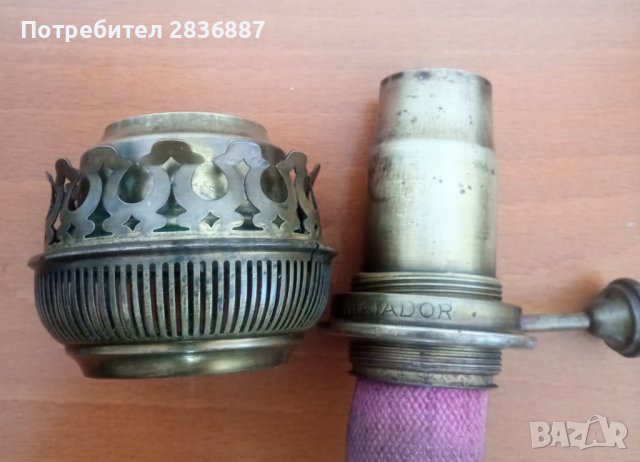 Стара салонна керосинова лампа от края на 19 век, снимка 11 - Антикварни и старинни предмети - 40072427