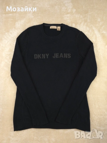 DKNY Jeans плетен пуловер употребяван, черен, размер S