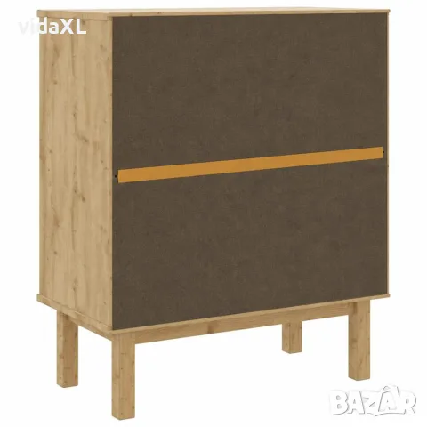 vidaXL Шкаф с чекмеджета OTTA кафяво и бяло 76,5x39,5x90 см бор масив, снимка 8 - Скринове - 56147218
