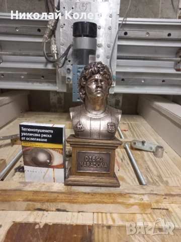 Бюст на Диего Марадона.Медна галванопластика, снимка 5 - Статуетки - 51583808