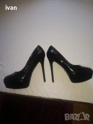 дамски официални дизайнерски обувки с ток лачени