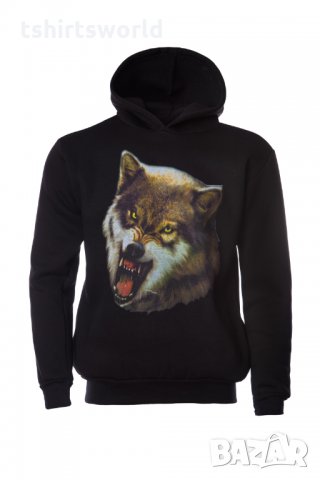 Нов детски суичър с дигитален печат Зъбат вълк, Серия вълци