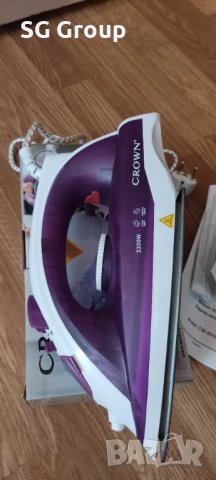 Парна ютия Crown незалепваща плоча, терморегулатор, 2000W, лилава., снимка 5 - Ютии - 42089651