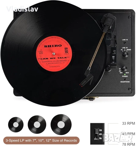 Ретро грамофон с Bluetooth, снимка 3 - Грамофони - 52370002