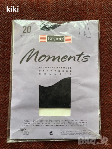 Ergee 38-40 20 den Черен чорапогащник ликра на релефни цветя , снимка 2 - Бельо - 53382032