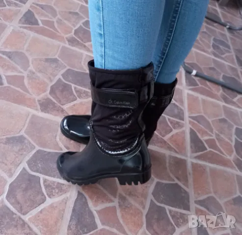Гумени модни ботуши calvin klein номер 37, 5- 38 , снимка 4 - Дамски ботуши - 48120031