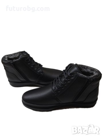 Елегантни мъжки боти в черен цвят водоустойчиви, снимка 5 - Мъжки боти - 34844615