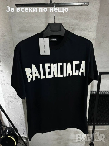 Balenciaga Мъжка Черна Тениска👕Мъжка Блуза С Къс Ръкав В Черен Цвят Код MensPoint64
