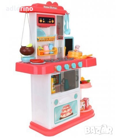 Игра Детска кухня , 72 см, много аксесоари и прибори, детска кухня, кухня за кукли, червена, снимка 5 - Играчки за стая - 34164438